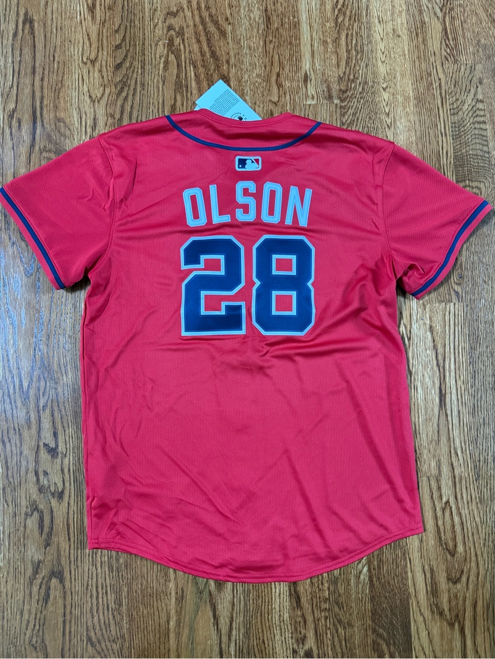 Nike MLB Red Olson #28 Kids Jersey with Navy Trim